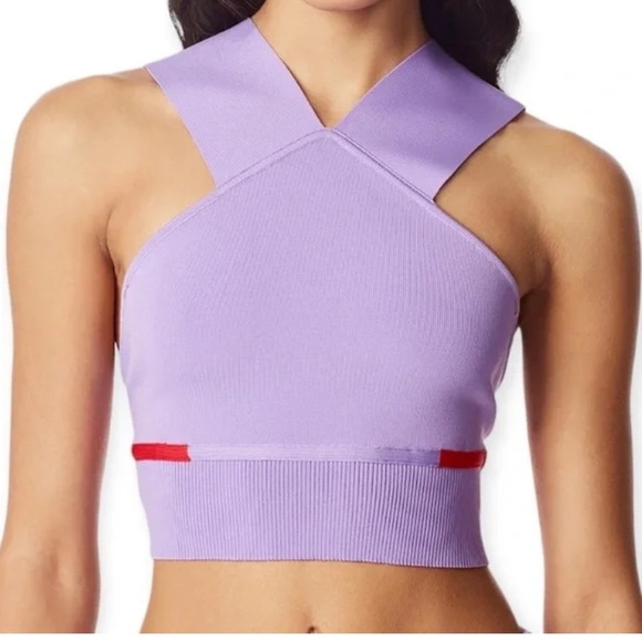 Herve Leger Purple Crop Top NWT - Picture 1 of 7